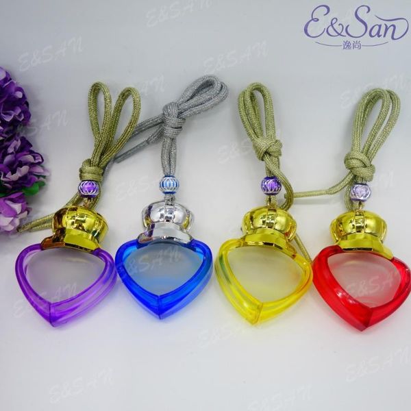 

wholesale fms013-6ml glass frosting ocean heart boutique car pendant perfume bottle 100pcs/lot storage bottles & jars