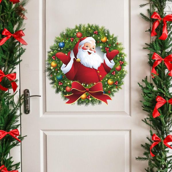 

wall stickers home decor christmas wreath santa angel tree stikcer clings waterproof decals claus sticker