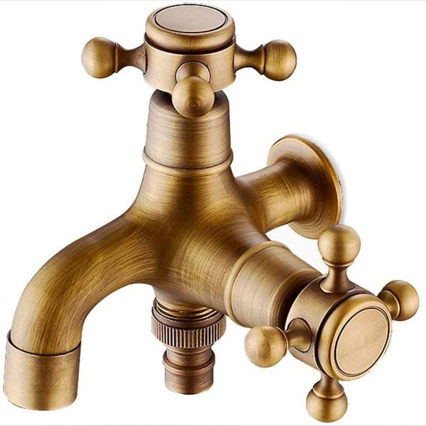 

bathroom sink faucets european wall mounted brass water faucet classic antique tap dual-purpose for home garden bath elegant