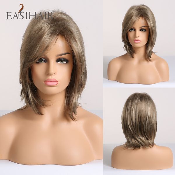 

short synthetic wigs for women blonde bob wigs layered natural hair cosplay daily wigs high temperature fiber full, Black