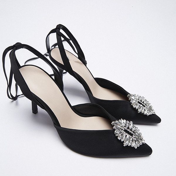 

dress shoes women's high-heeled sandals, black summer shoes with rhinestones, thin beak, wedding shoes, , dbjw