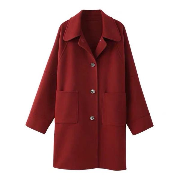 

women's wool & blends 2021 autumn real double-faced woolen coats female spring coat fashion black long jackets casaco feminino gmm238
