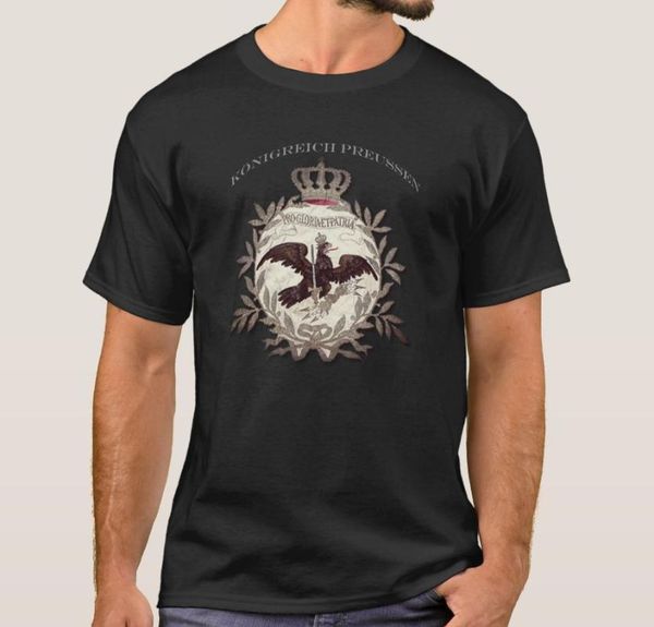 

men's t-shirts fashion design prussia kingdom 1741 battle flag printed mens gift t-shirt. summer cotton short sleeve o-neck t shirt s-3, White;black