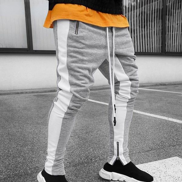

men's jeans mens joggers casual pants fitness men sportswear tracksuit bottoms skinny sweatpants trousers black gyms jogger track, Blue