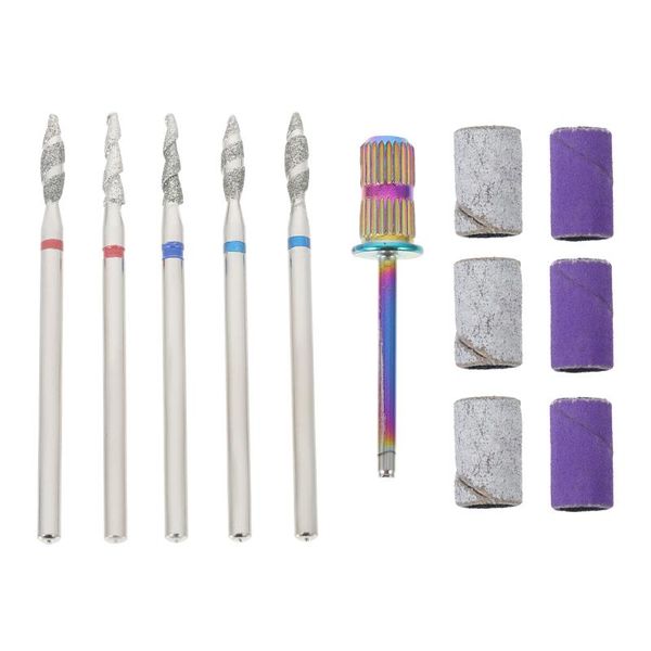 

nail art equipment 1 set durable manicure polishing heads special grinding kit, Silver