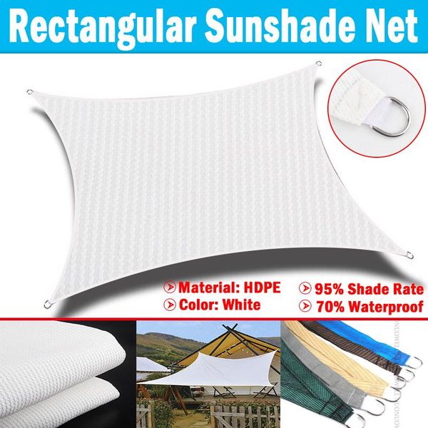 

shade hdpe anti-uv white color arcrectangle sun net outdoor garden terrace canopy swimming pool canvas camping shelter tent