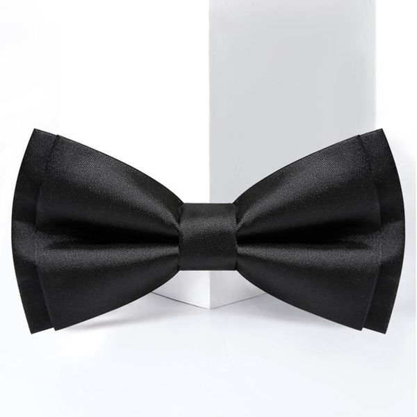 

2021 designer brand black luxury bowtie for men groom wedding party butterfly bow tie set pocket gift box, Black;gray
