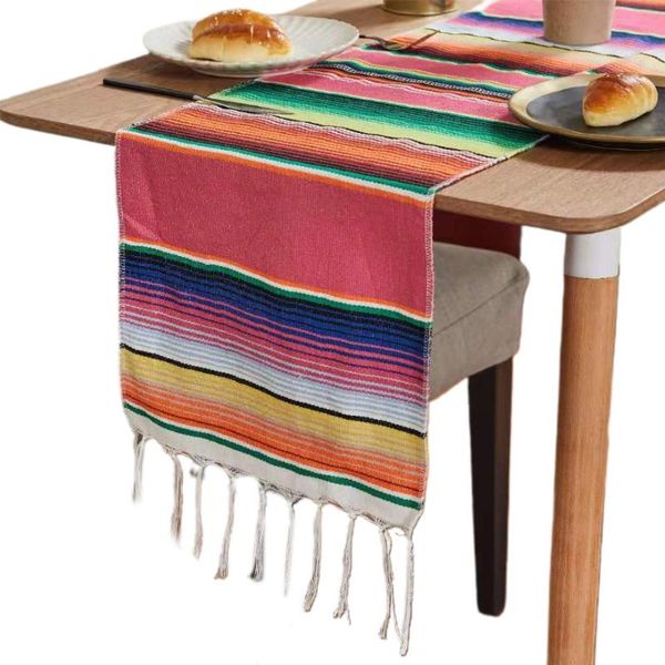 

blankets mexican mat tassel picnic table runner cloth rainbow beach blanket outdoor plaid stripe for beds travel camping sofa
