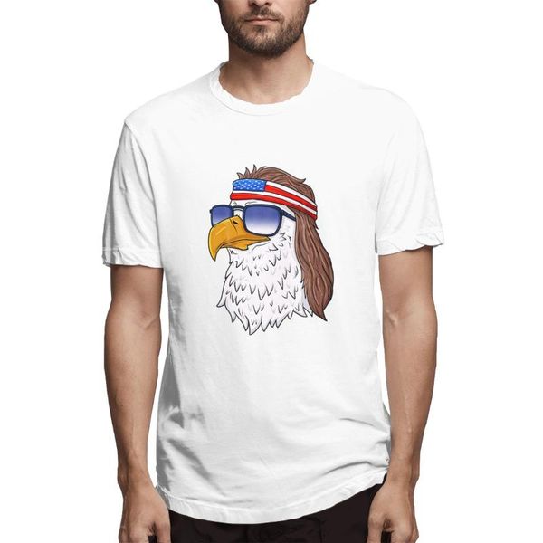 

men's t-shirts american bald eagle mullet 4th of july funny usa p graphic tee short sleeve t-shirt summer, White;black