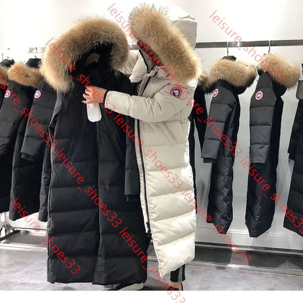 

2021 designer winter canadian goode downs jackets mens womens white duck down long parkas goose men coat hoody black label long coat women f