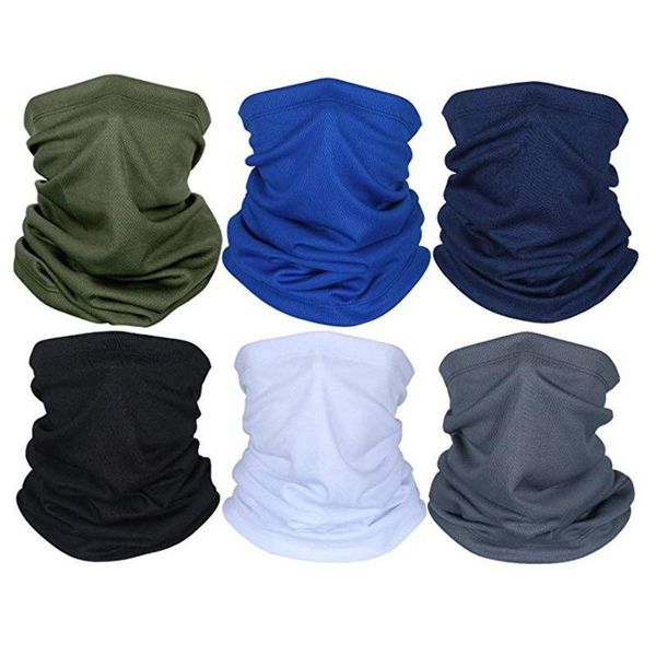 

mesh silk headscarf face mask towel sunscreen men women riding cycling hood hat outdoor sports keep warm fishing skating camping caps & mask, Black