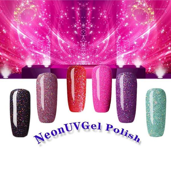 

lghzlink primer nail/gel neon glitter gel polish uv led all for manicure semi permanent nails rubber coat1, Red;pink