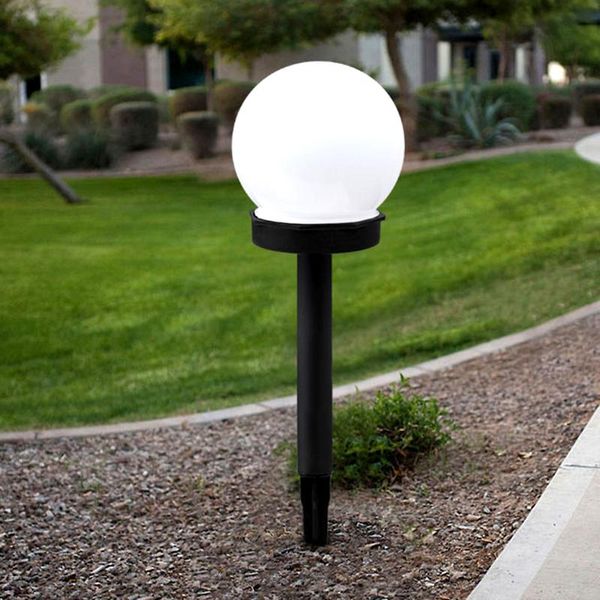 

lawn lamps 2pcs led solar energy round bulb powered light outdoor garden lamp control induction fireproof waterproof lightings