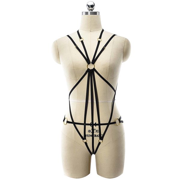 

night bandage hollowed out bra set 1piece lingerie female n0259, Black;white