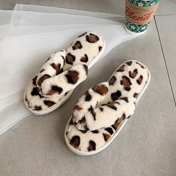 

winter women house slippers faux fur fashion warm shoes woman slip on flats female slides black pink cozy home furry