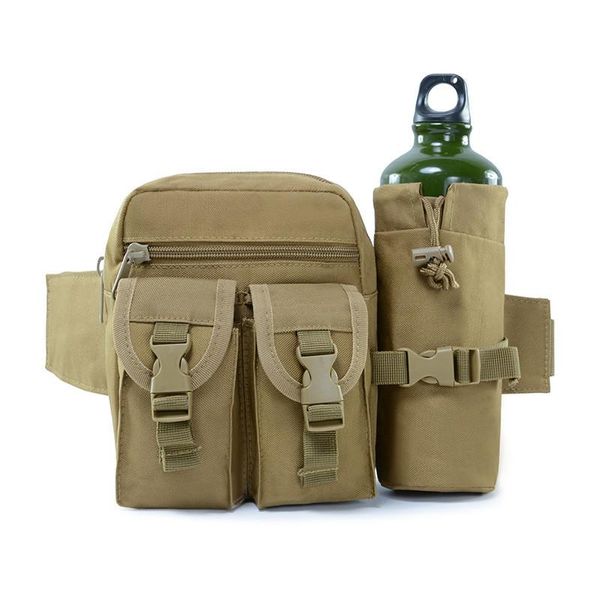 

camouflage kettle waist bag men 2021 outdoor sport camping multi-function travel chest pack with water bottle pocket bags