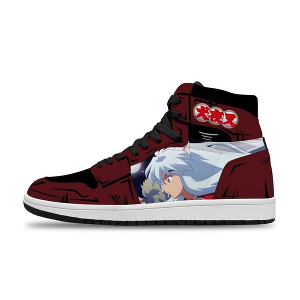 

japanese anime cartoon inuyasha customized sport non-slip leisure shoes for man trend basketball shoesfed2
