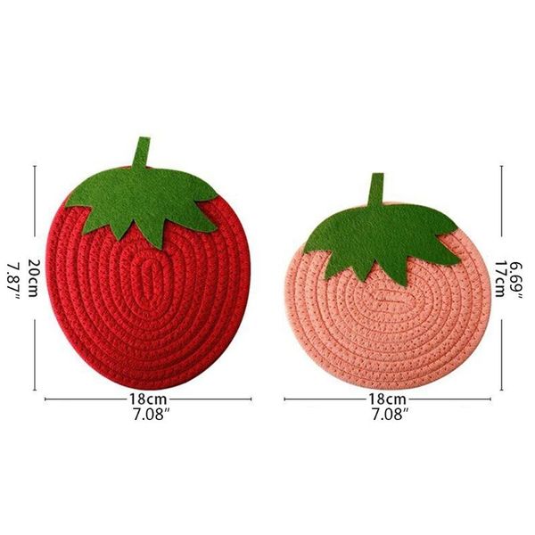 

mats & pads 39xa cartoon strawberry fruit placemat cotton rope mug coasters for dining table