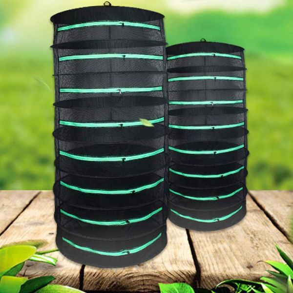 

2/4/6/8 layers drying rack net dryer black mesh with zippers carrying case for indoor outdoor plant hydroponics flowers laundry storage & or