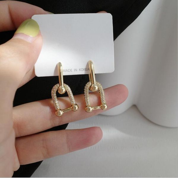 

high fashion luxury charm ladies party gift earrings detachable niche silver needles are not fading, Golden