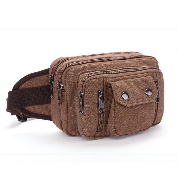 

waist bags summer style men's running bag zipper & hasp soft canvas casual