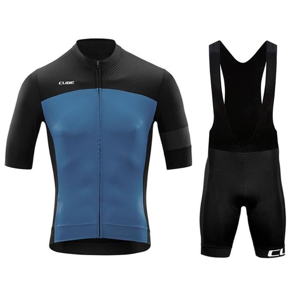 

men's cycling jersey professional bicycle team short sleeve breathable shirt bib shorts quick-dry clothing racing sets, Black;blue