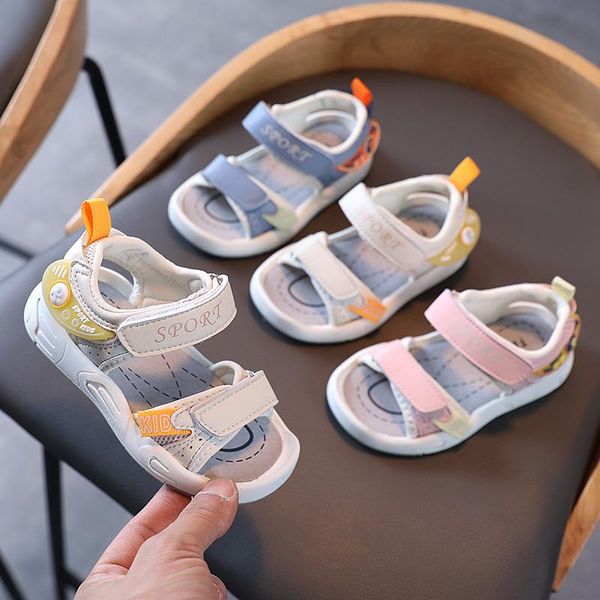 

sandals summer boys casual sports baby soft-soled beach shoes girl, Black;red