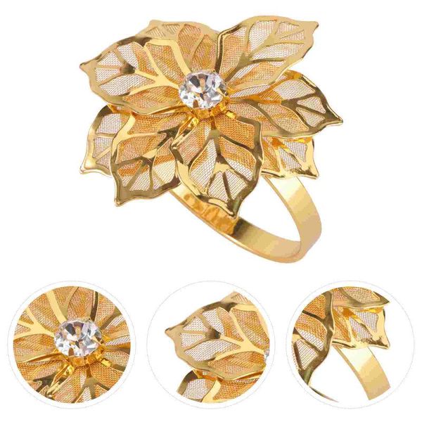 

napkin rings 24pcs decorative alloy ring flower holder wedding party dinner table decor (golden)