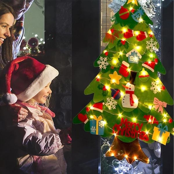 

christmas decorations children's gifts diy felt tree wall home 2021 year