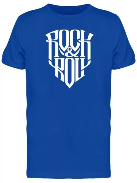

rock & roll white cool logo men's tee -image by shutterstock, White;black