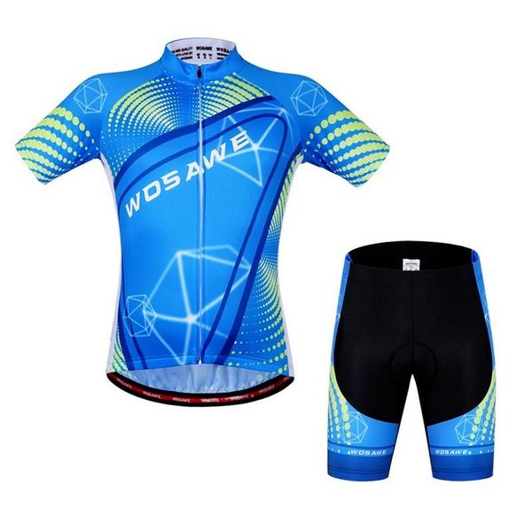 

racing sets mountain bike riding short-sleeved suit moisture wicking cycling jersey gel pad shorts set kit mens, Black;blue