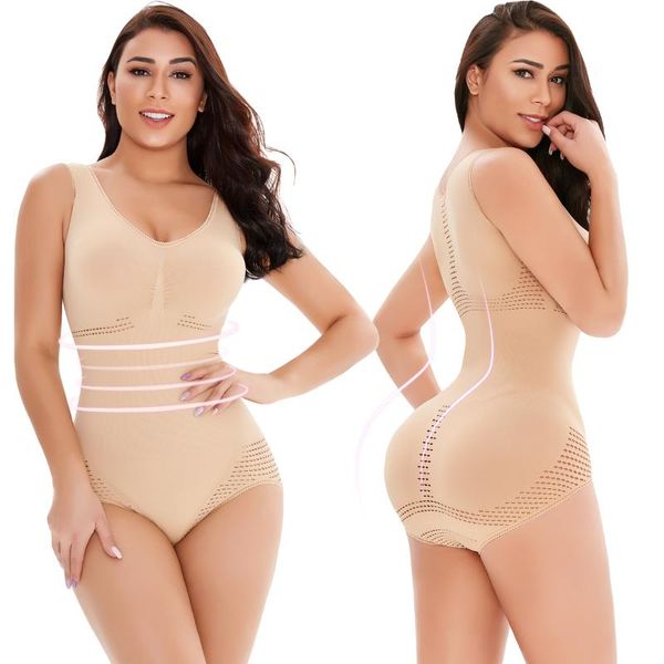 

bodysuit shapewear women full body shaper waist trainer tummy control trimmer hooks stomach slimming underwear faja belt women's shaper, Black;white