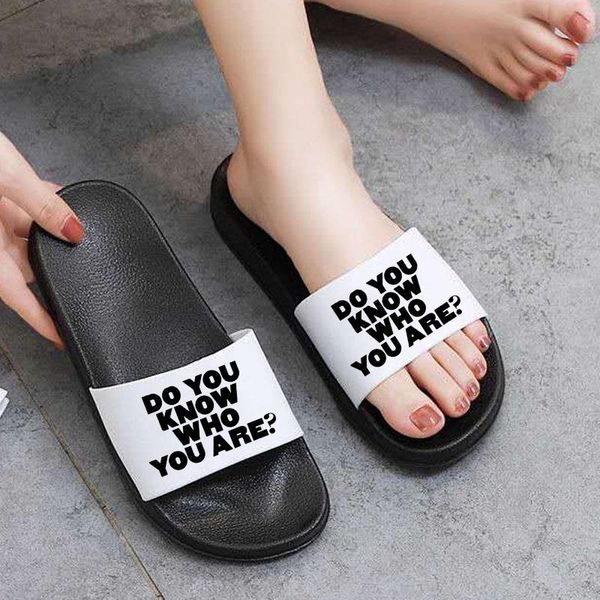 

slippers 2021 shoes for women thick bottom indoor home letter print non-slip sandals summer beach slides fashion female, Black
