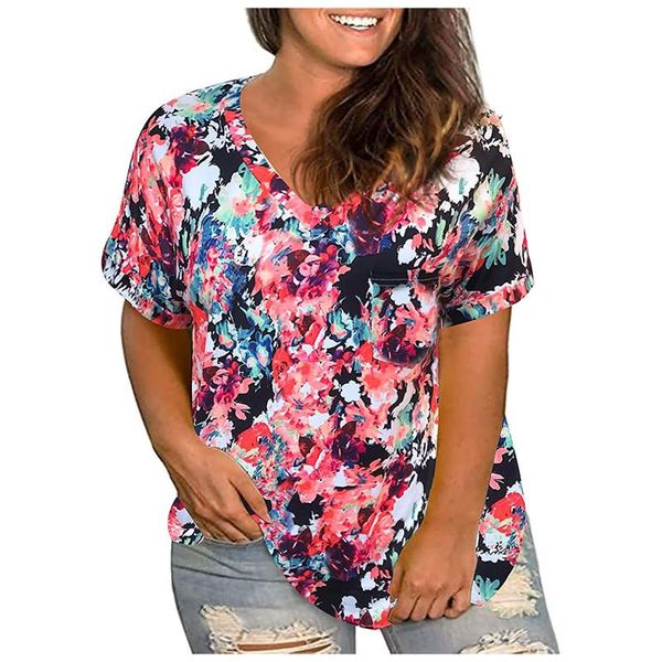 

women's t-shirt short-sleeved printed large size ladies loose casual soft trendy pattern elegant vetement femme 2021, White