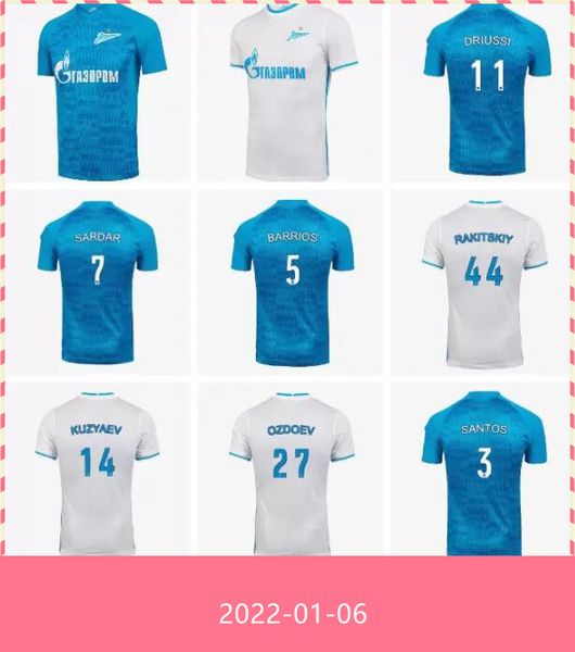 

21 22 zenit st. petersburg soccer jersey home away blue jerseys malcom lovren 2021 2022 santos barrios football shirt maillots de foot thai, Black;yellow