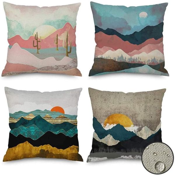 

cotton and linen pillows with four-time scenery pictures, ornamental essential products for family bedroom bedding pillow