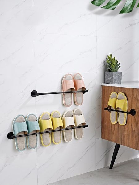 

clothing & wardrobe storage slipper rack towel hanger wall-mounted shoes punch aluminium alloy slippers holder