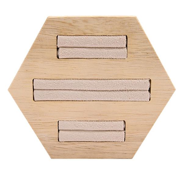 

jewelry pouches, bags wooden hexagon ring display stand rings storage rack holder tray organizer gifts, Pink;blue