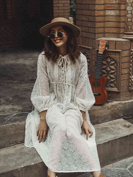 

casual dresses spring autumn winter women korean sweet burnt velvet floral loose all-match milky white midi vestido mt6s, Black;gray
