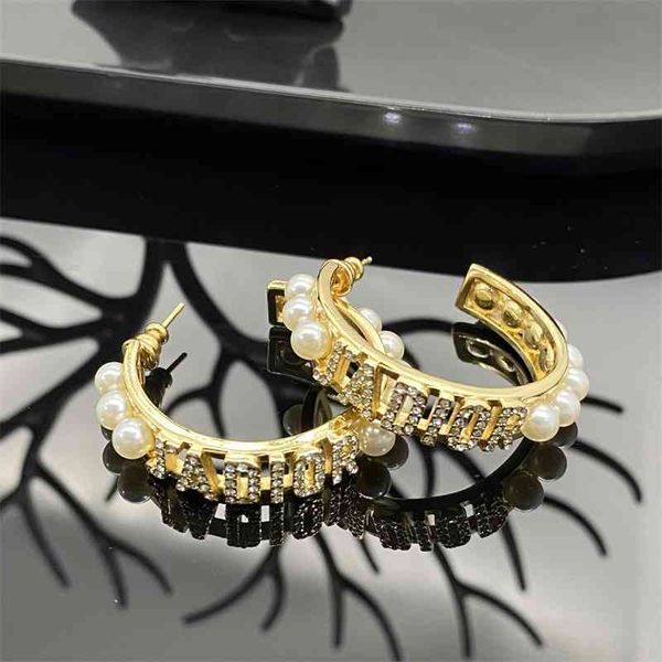 

75%off outlet new women's net red aj letter pearl earrings for women sfzx, Silver