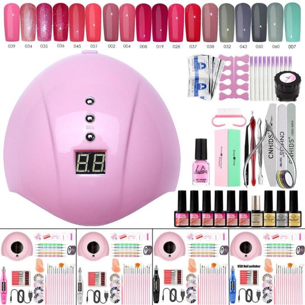 

nail art kits diy set uv led lamp dryer gel polish kit soak off base manicure tools electric drill grinder