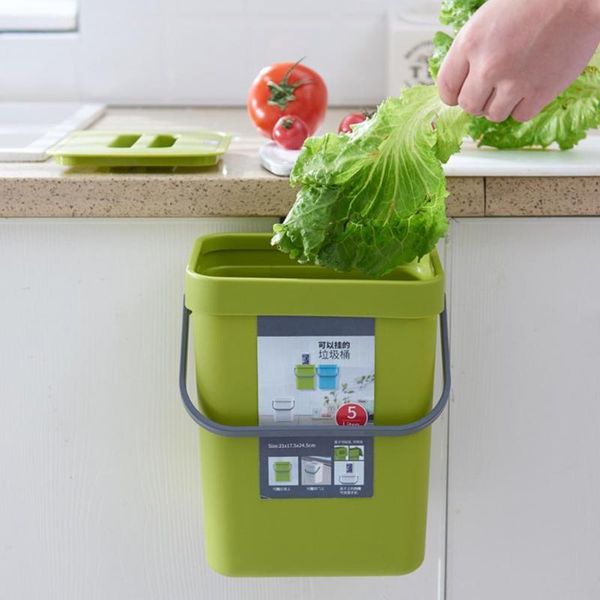 

waste bins wall mounted folding bin kitchen cabinet door trash garbage car storage can accessories 3/5l hangin c3j1