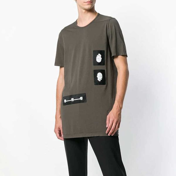 

oneofyou dark black human t-shirt summer ro style slim long bottomed short sleeve men's fashion cfl0, White;black