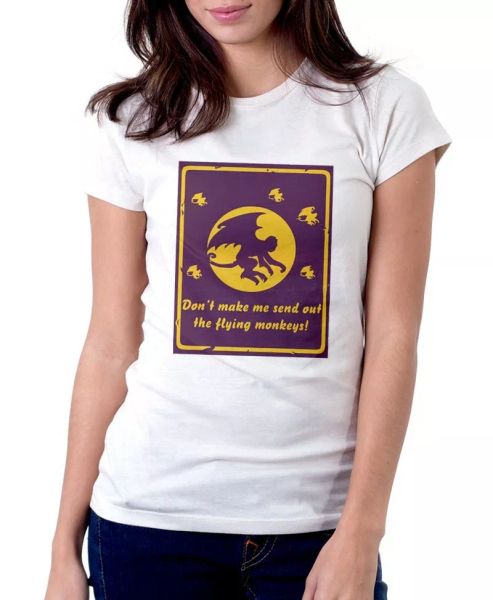 

wizard of oz flying monkey witch white cotton t-shirt oz9888, White;black