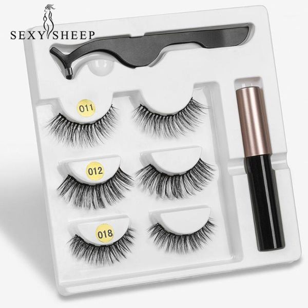 

eyelash magnetic liquid eyeliner& false eyelashes & tweezer set waterproof natural long lasting extension1