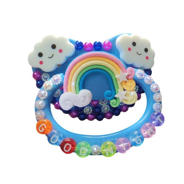

pacifiers# ddlg rainbow pattern baby pacifier silicone nipple dummy teat size paci for girl, daddy