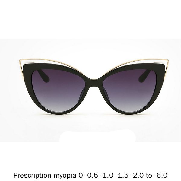 

diopter female myopia sunglasses oversized big frame vintage designer luxury fashion lady cat polarized driving sun glasses nx, Silver