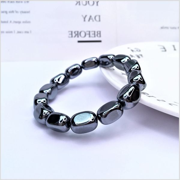 

natural energy stone fashion terahertz bracelet for men and women, Black