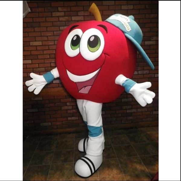 

friuts theme red apple mascot costumes halloween fancy party dress cartoon character carnival xmas easter advertising birthday party costume, Red;yellow