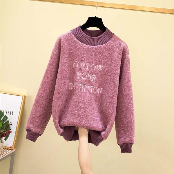 

women's hoodies & sweatshirts winter imitation lamb wool sweatshirt women loose letter hoodie casual oversized pullovers warm 2021 trac, Black